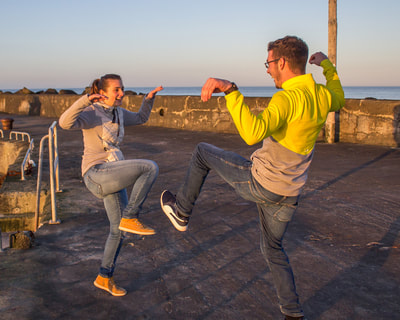 Couple reenacts karate kid in Cahore, Ireland