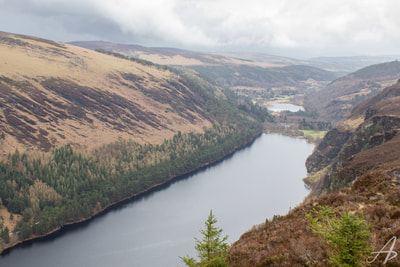 Glendalough Lake from the Wicklow Mountains of Ireland